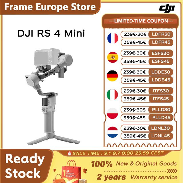 DJI RS 4 Mini Gimbal-Stabilisator in Grau mit 2 kg Traglast und intelligenter Tracking-Funktion für native vertikale Aufnahmen - Bild 1