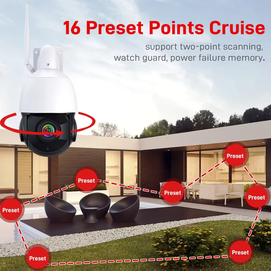 iCSee PTZ IP Kamera Outdoor mit 8MP 4K Auflösung, 50X Zoom, WiFi, Motion Alarm und Zwei-Wege Audio in Weiß - Bild 4
