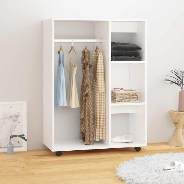 VIDAXL Kleiderschrank in Weiß und Braun mit offenen Regalfächern, B/T/H: 80 x 40 x 110 cm - Bild 1