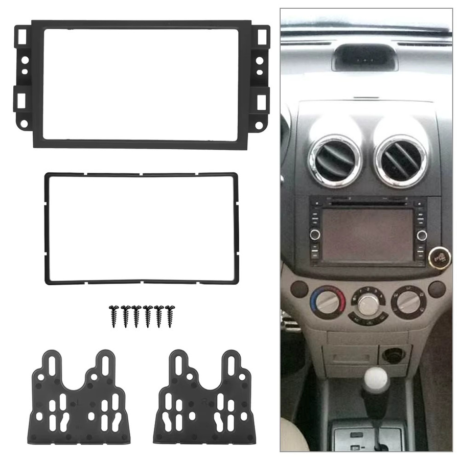 Faszinienverkleidung für Chevrolet Capaci und Epica 2006–2011, 2-Din Autoradio Einbaurahmen und DVD-Player Installationskit, Schwarz - Bild 4