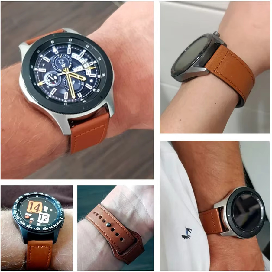 Uhrenarmband Leder, 20mm 22mm, Samsung Galaxy Watch, Huawei Watch GT - Bild 4