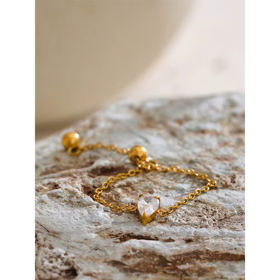 Yhpup Ring Edelstahl, Zirkonia, Gold, Damen - Bild 2
