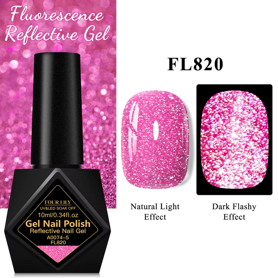 Four Lily Glitzer-Gel-Nagellack, Neon, Schimmernd, 10 ml - Bild 3