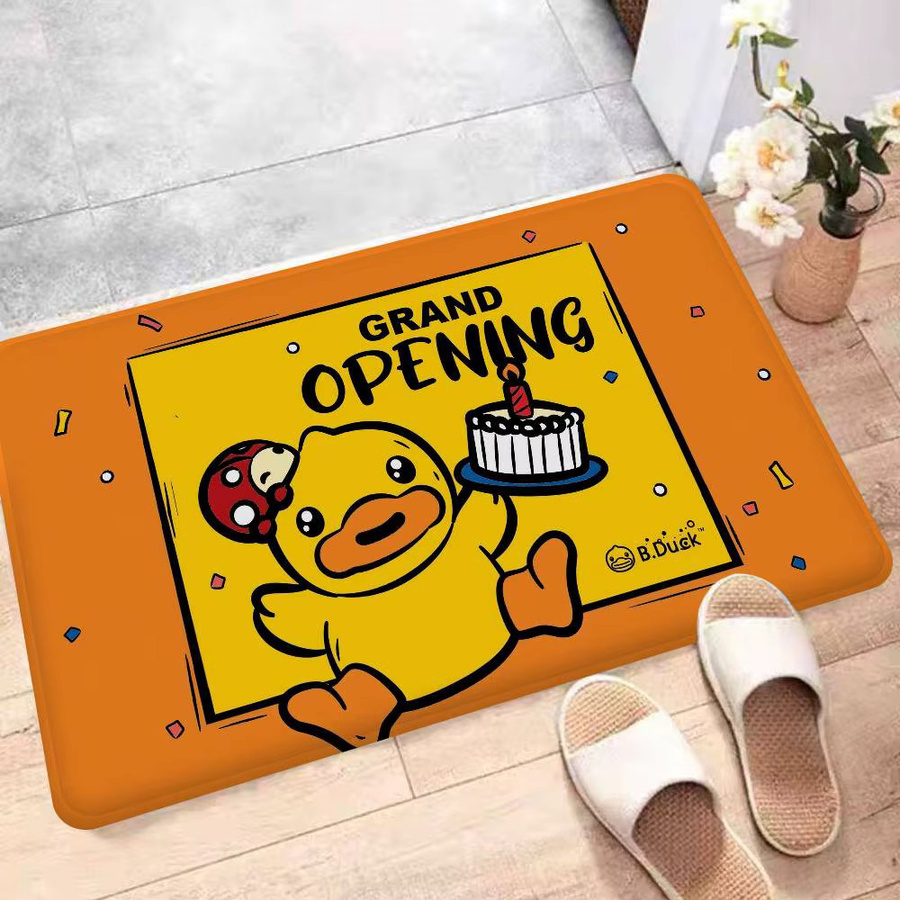 B-B D-Duck Bodenteppich im nordischen Stil mit Tier-Motiv in Orange, rechteckige Dekormatte für Badezimmer und Schlafzimmer - Bild 4
