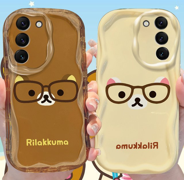 R-Rilakkuma Wave Schutzhülle für Samsung Galaxy S25 S24 S23 S22 S21 S20 Ultra Plus FE A73 A72 A71 A56 A55 A54 A52 A51 5G 4G - Bild 1