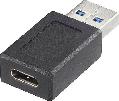 Renkforce USB Adapter mit 1x USB 3.2 Gen 1 Typ A und 1x USB-C Buchse in Schwarz - Bild 1