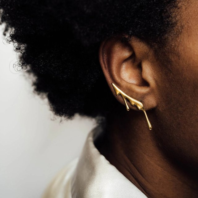 Ohrringe 18 Karat vergoldet, Lava Piercing, Damen - Bild 1