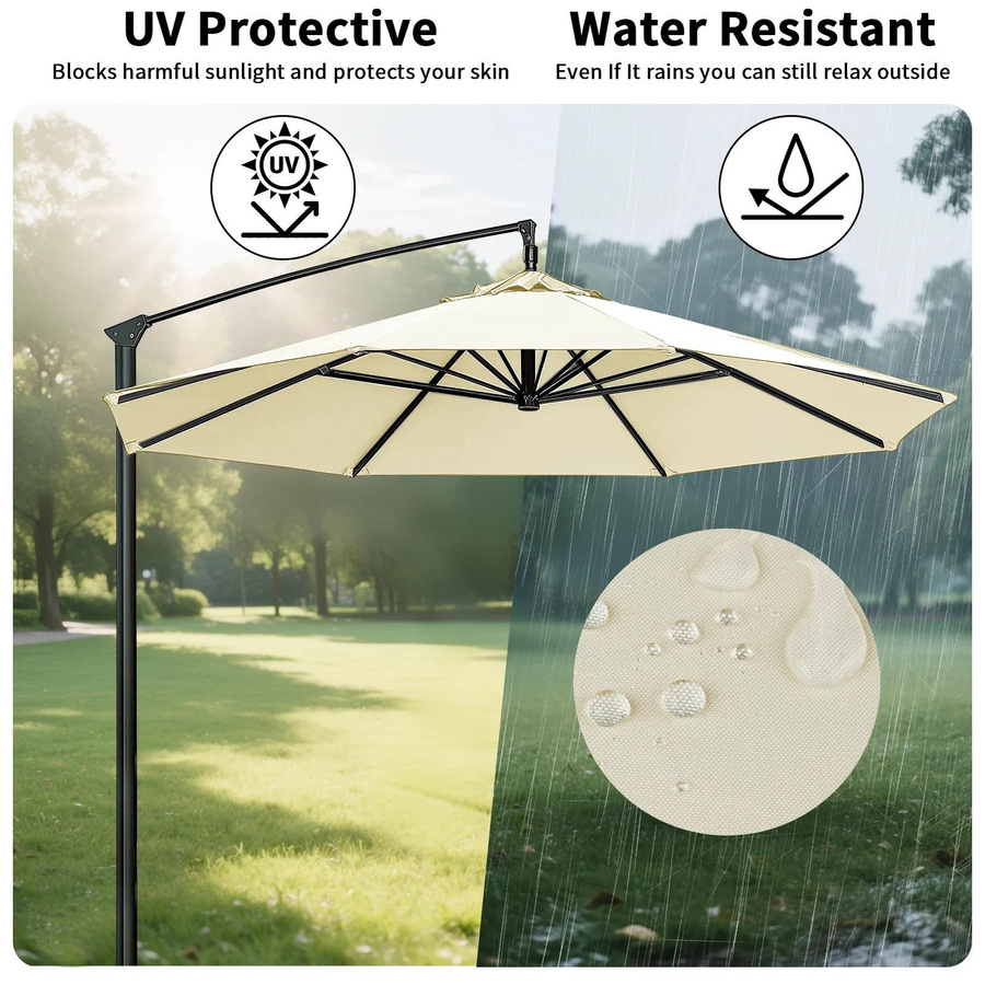 Wasserdichter Ersatzbezug für Sonnenschirm aus Oxford-Stoff mit 6 oder 8 Streben, Baldachinbezug für Garten und Terrasse, Durchmesser: 2 m - Bild 1