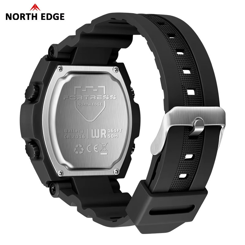NORTH EDGE Digitaluhr, Herren, Schwarz, Kunststoff, Edelstahl, 5 ATM - Bild 2