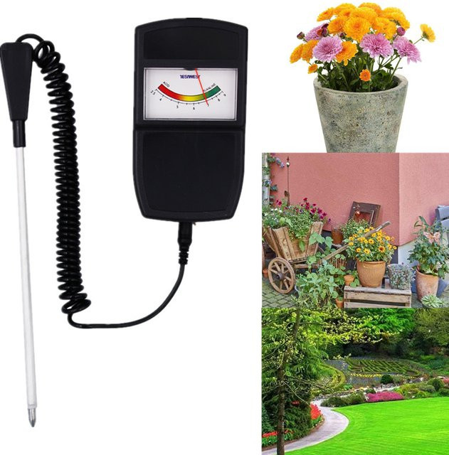 JUANJUAN 3 in 1 Boden pH Meter zur Messung von Säure und Alkali für Garten, Rasen und Topfpflanzen in Schwarz - Bild 1