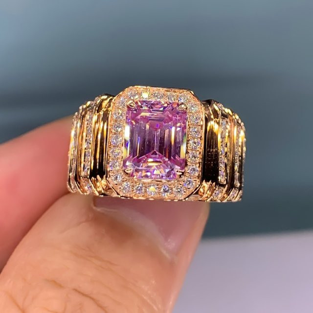 Huitan Verlobungsring, rosa Zirkonia, Roségold, Damen - Bild 1