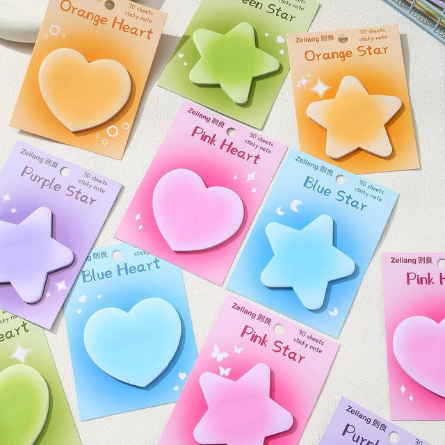 Selbstklebende Kawaii Sternnotizen von Lytwtw's für Büro und Schule - Bild 1