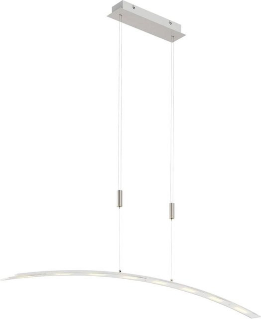 Lindby LED Manon Pendelleuchte Modern aus Alu und Glas in Alu-Grau mit transparentem Glas, höhenverstellbar - Bild 1