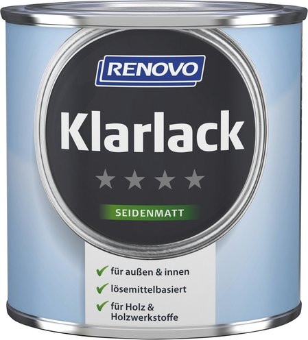 RENOVO Holz-Klarlack transparent seidenmatt glänzend lösungsmittelbasiert wetterfest und lebensmittelecht - Bild 1