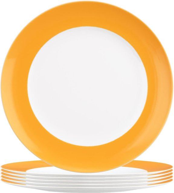 Seltmann Weiden Frühstücksteller Liberty Pure Colors Orange aus Keramik 6er Set Durchmesser: 22,5 cm - Bild 1