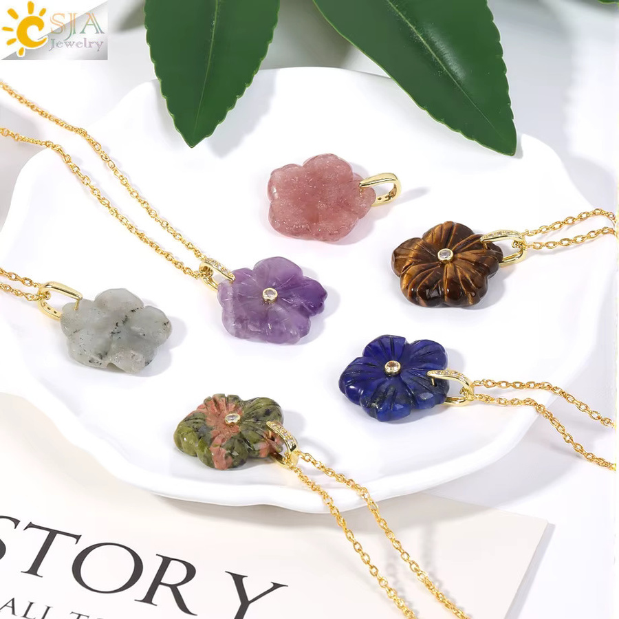 CSJA Jewelry Halskette, Edelstahl, Kristall, Amethyst, Rosa Quarz, Damen - Bild 4