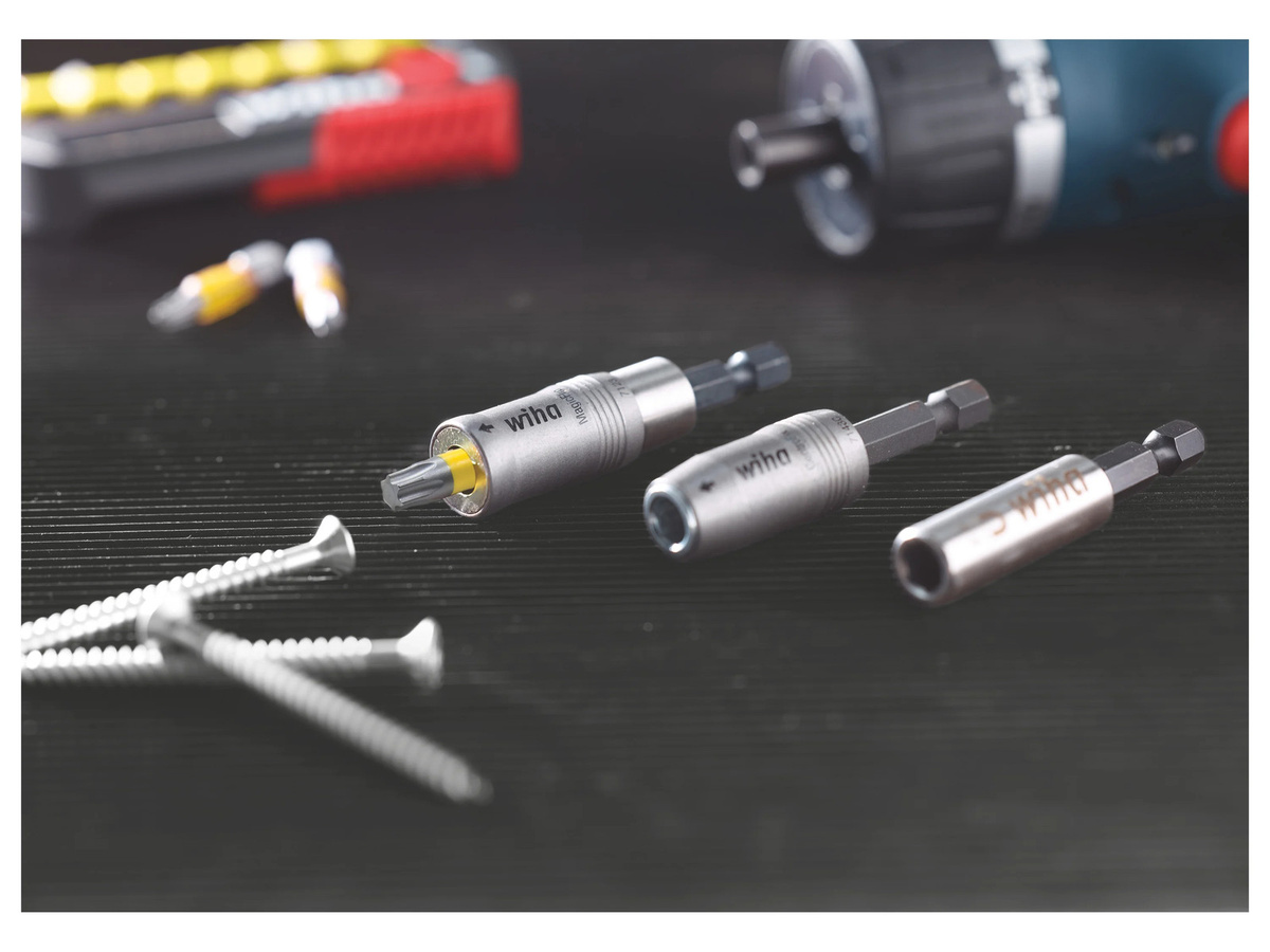 Wiha CentroFix Force Bithalter magnetisch und mechanisch verriegelbar, Farbe: Silber - Bild 2