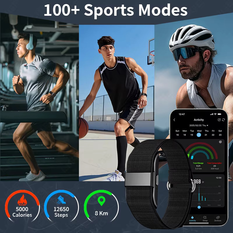 LIGE Smartwatch Smartband mit Gesundheitsmonitor und Schrittzähler, wasserdicht, Unisex, Schwarz oder Pink - Bild 3