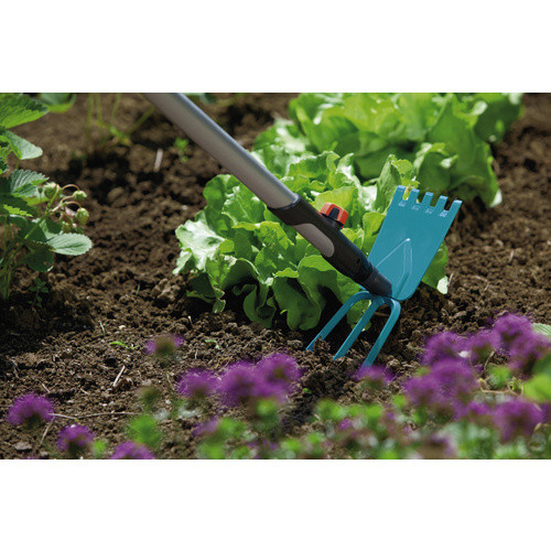Gardena Combisystem Gartenhacke mit geradem Blatt und 3 Zinken, Türkis, Breite: 9 cm, Länge: 25 cm - Bild 2