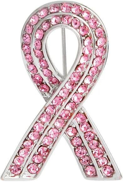 Anstecknadel Rosa Schleife, Diamant, Emaille, Damen - Bild 1