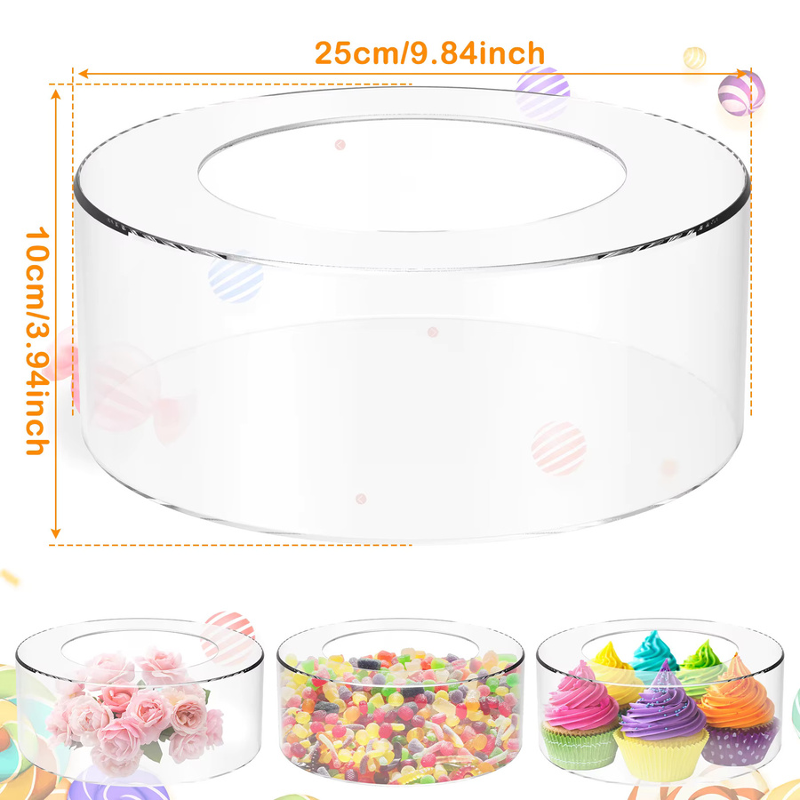 Willstar Befüllbarer Acryl-Kuchenständer in Transparent, Geometrischer Riser-Zylinder für Hochzeit, Geburtstag und Party, Höhe: 15 cm - Bild 2