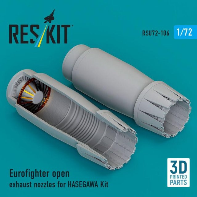 Hasegawa Eurofighter, Open exhaust nozzles, 3D Printed - Bild 1