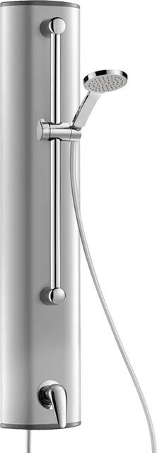 Delabie Duschelement Aluminium in Silber mit Einhebelmischer, Handbrause und Chrom-Finish - Bild 1