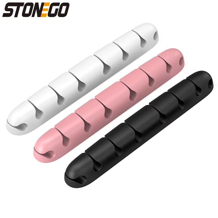 STONEGO USB Kabel Organizer aus Silikon in Schwarz zur Kabelverwaltung für Büro und Desktop - Bild 6