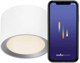Nordlux Landon Smart LED-Deckenleuchte in Weiß, dimmbar mit Bluetooth und WiFi, 8W - Bild 1