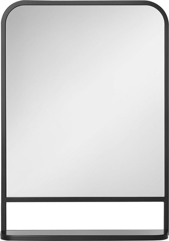 HOMCOM Wandspiegel mit Ablage modern rechteckig schwarz B/H: 70 x 70 cm - Bild 1