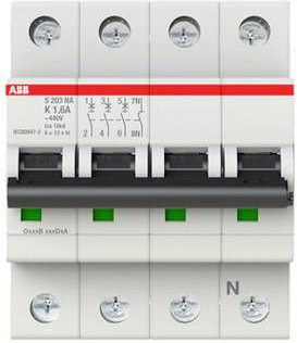 ABB S203-K1.6NA Leitungsschutzschalter 1.6A 400V Weiß - Bild 1