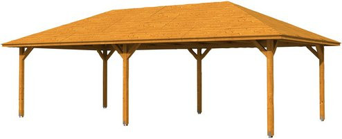 Skan Holz Pavillon Orleans 3 mit Zeltdach in Eiche Hell und Beige, B/T/H: 504 x 916 x 344 cm - Bild 2