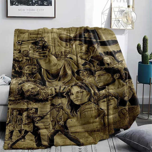 The Walking Dead Flanelldecke von HAPPYDAYSET, gemustert, braun, B/T: 80 x 120 cm - Bild 1