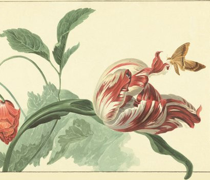 Eijffinger Tapete Tulip and Poppy Dutch Masters Vlies, Weiß/Mehrfarbig - Bild 1