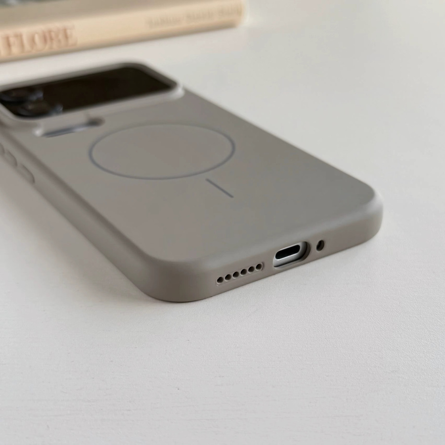 Stoßfeste MagSafe Hülle aus Flüssigsilikon für Xiaomi 17 Pro Max, 15 Ultra, 14 und 13 Pro mit magnetischer kabelloser Ladefunktion in Blau und Grau - Bild 1