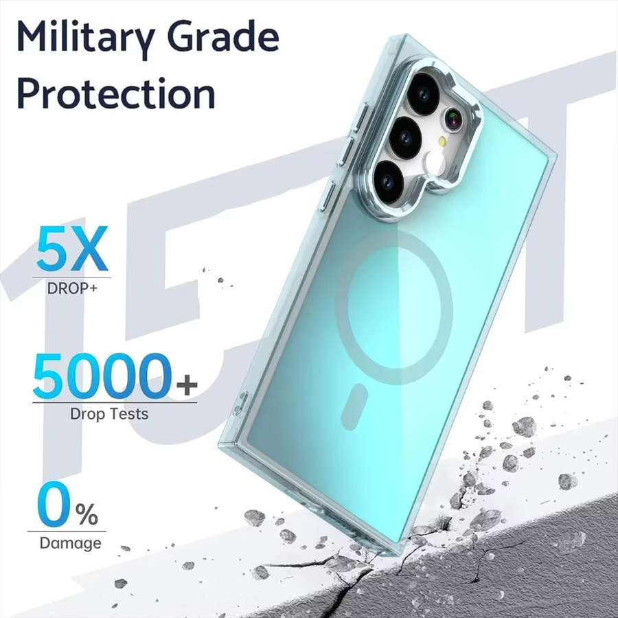 Magnetische Schutzhülle mit Objektivhalterung für Samsung Galaxy S26 Ultra Pro S25 Plus S24 S23 A57 A56 in Blau mit Wireless Charge Funktion - Bild 2