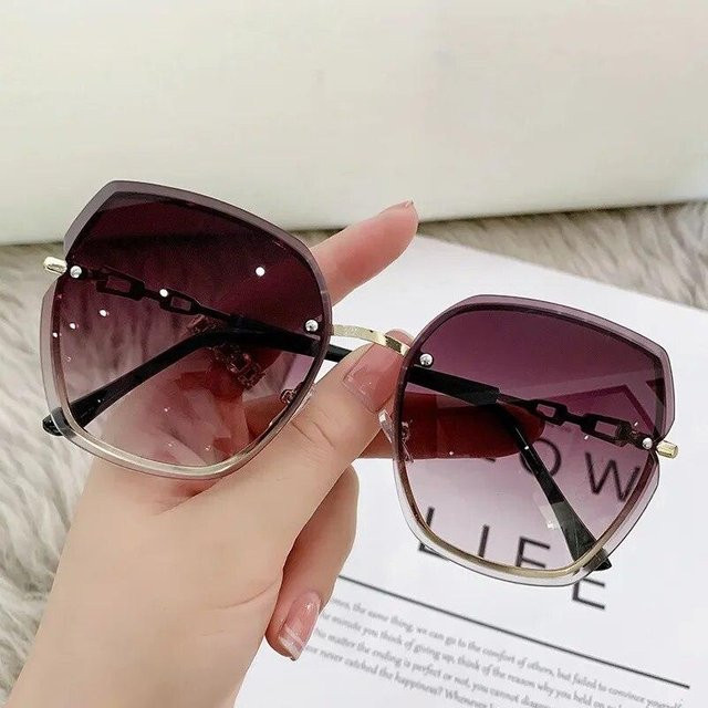 BEYIII Sonnenbrille randlos, rechteckig, Kunststoff, lila, Damen - Bild 1