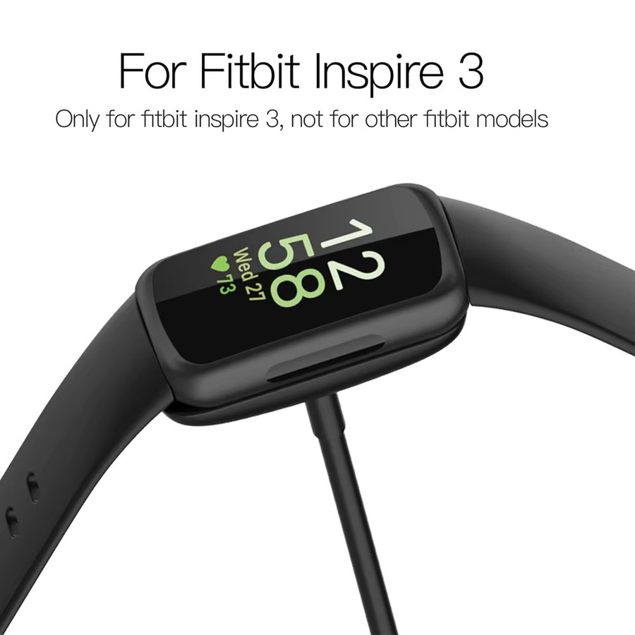 Fitbit Inspire 3 Ersatz-USB-Ladekabel in Schwarz mit USB-A und USB-C Anschluss - Bild 3
