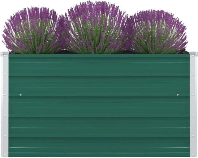 Furnicato Hochbeet aus verzinktem Stahl in Grün, B/T/H: 100 x 100 x 45 cm - Bild 1