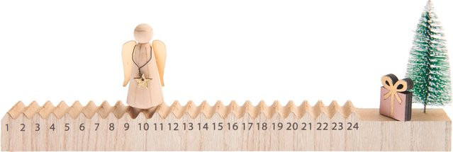 Rico Design Schiebe-Adventskalender mit Engel aus Holz in Natur - Bild 1
