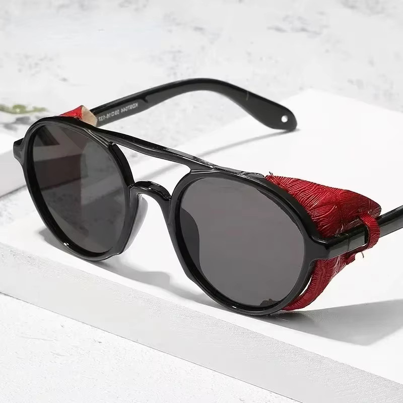 Steampunk Shields Sonnenbrille, Rund, Vollrand, Schwarz, Unisex - Bild 1