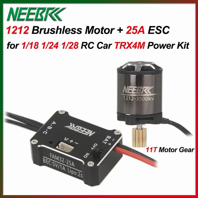 NEEBRC Power Kit, Bürstenloser Motor, 11T Getriebe, 25A ESC, Metall, Schwarz - Bild 1