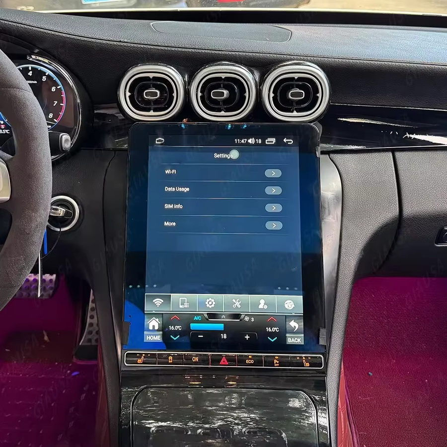 YANFU Android Auto und CarPlay Autoradio mit 12,1 Zoll Display und GPS Navigation für Mercedes Benz GLC X253/C253 C W205, Schwarz - Bild 5