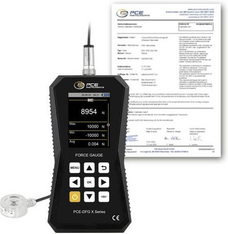 PCE Instruments PCE-DFG 10K XF-ICA Kraftmessgerät Schwarz 0 - 10000 N ISO - Bild 1
