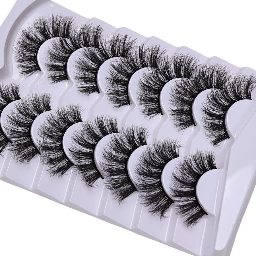 JIEFUXIN Falsche Wimpern, Black, 7 Paar, Unisex - Bild 2
