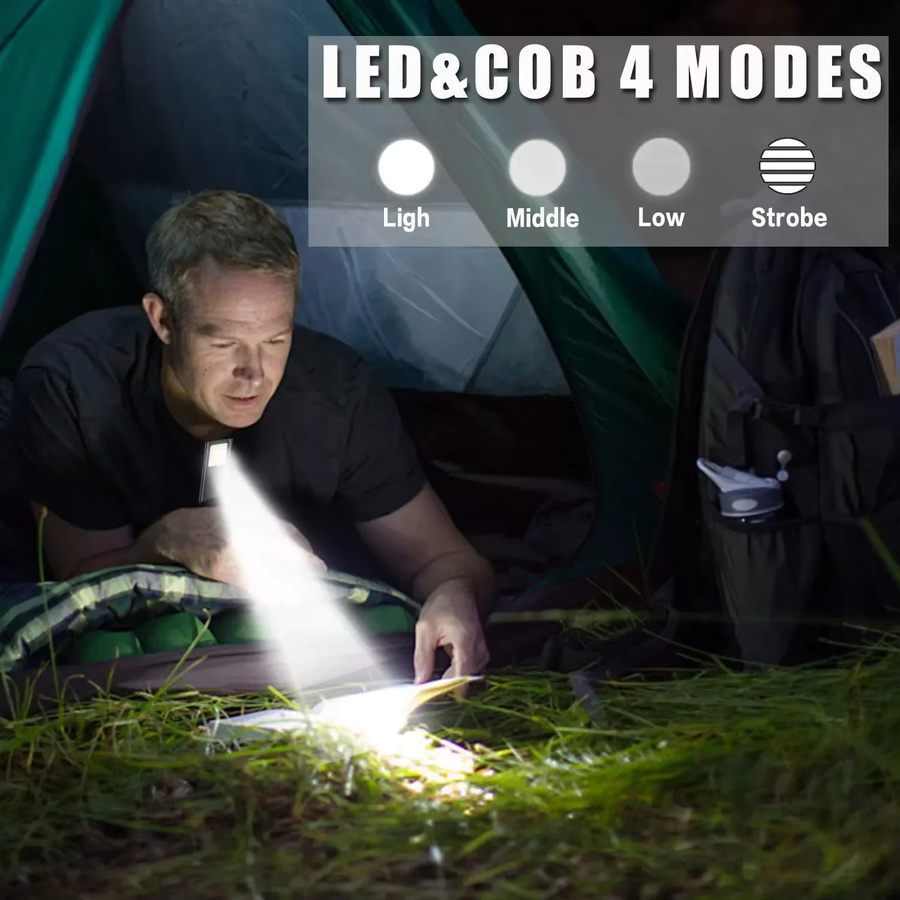 Heinast COB-Taschenlampe in Schwarz mit USB-Ladefunktion, LED-Stiftclip-Taschenlampe mit 4 Beleuchtungsmodi und Strobe-Funktion für Camping und Reparatur - Bild 6