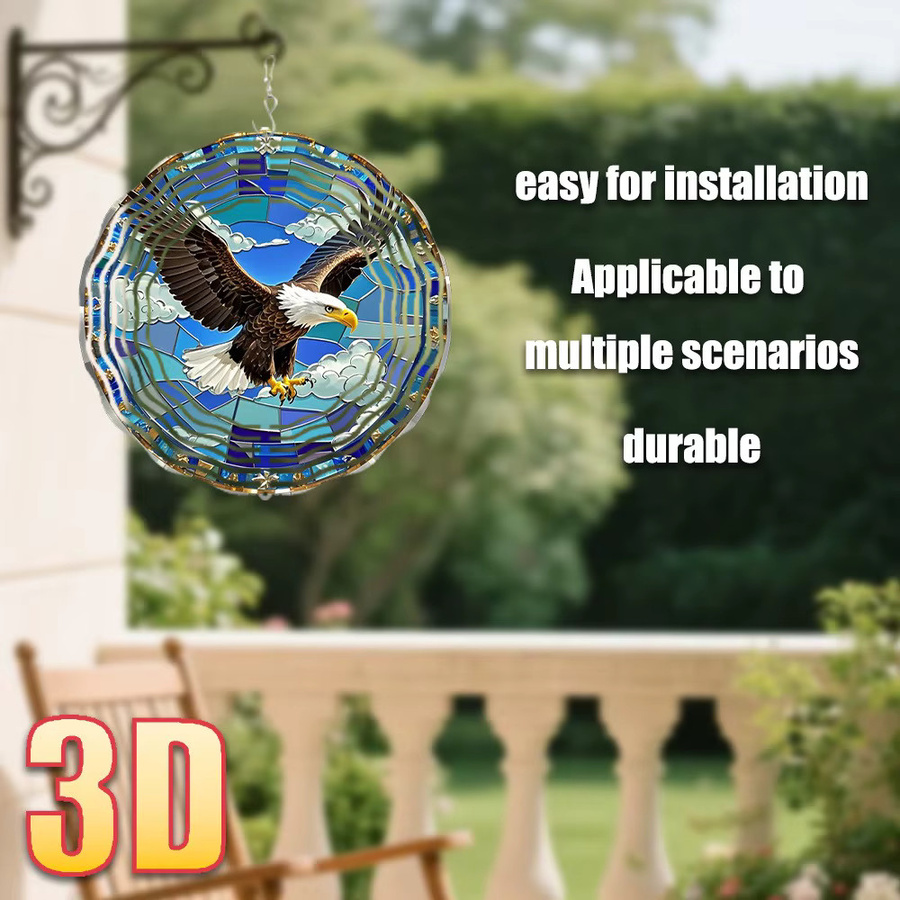 CIFBUY Adler 3D Hängedekoration in Hellgrau mit 360 Grad drehbarem Haken, Windspiel für dein Zimmer, Höhe: 25,5 cm - Bild 6