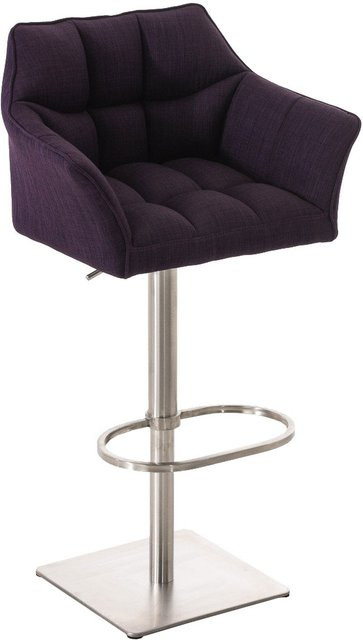 TPFLiving Barhocker Damaskus mit Edelstahlgestell und Stoffbezug in Lila, Höhe: 113 cm, Breite: 45 cm, Tiefe: 45 cm - Bild 1