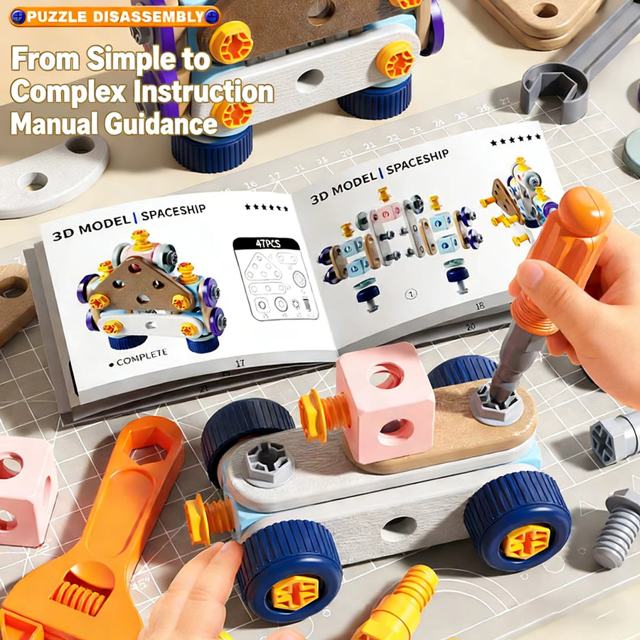 GONZI DIY Mutter Hand Demontage Montage Puzzle, Reparatur Werkzeuge Blöcke Spielzeug - Bild 3
