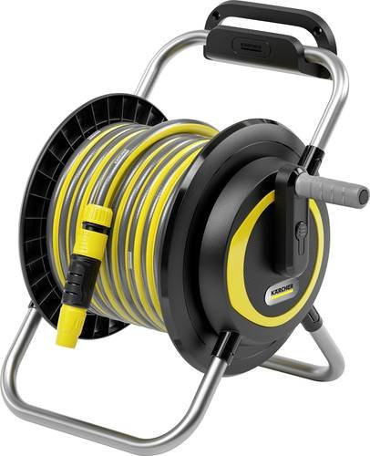 Kärcher Home & Garden Schlauchtrommel HR 3.20 Set Schwarz mit 20m Gartenschlauch, Wandhalterung und Zubehör - Bild 1